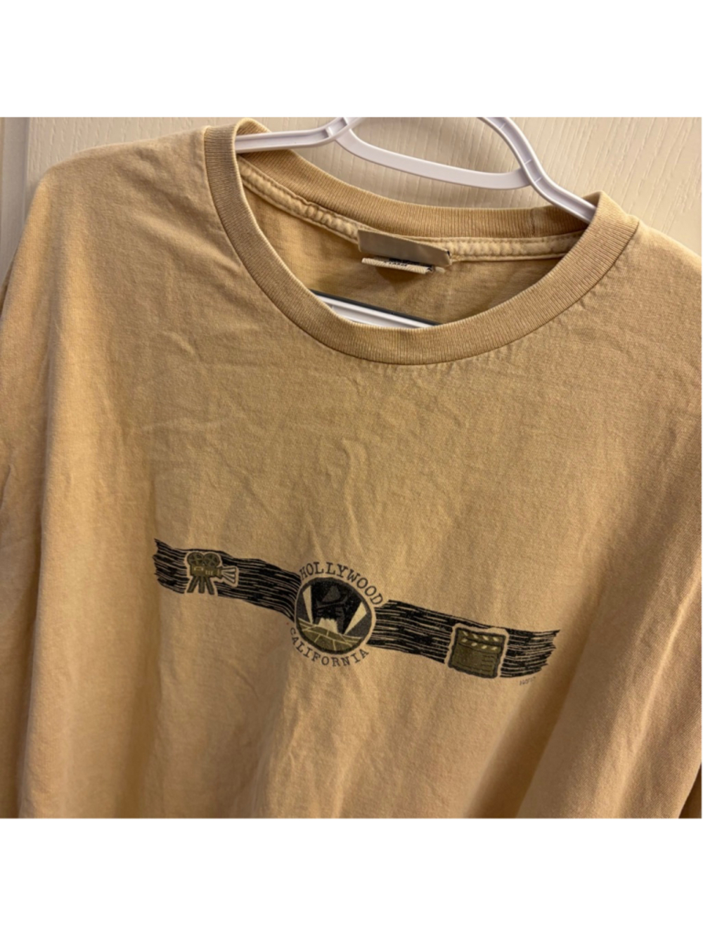 Men's Vintage West Trend Hollywood California XL Beige Tee
